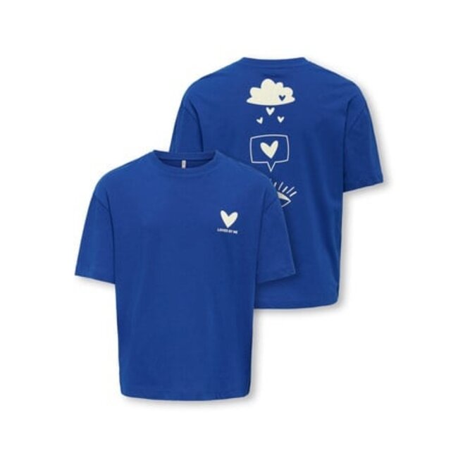 Kids ONLY winter top meisjes - blauw - KogEllie - oversize fit, korte mouw