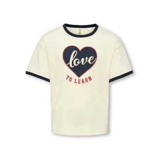 Kids ONLY winter top meisjes - wit - KogPella - loose fit, korte mouw