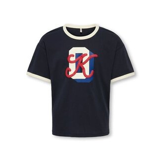 Kids ONLY winter top meisjes - blauw - KogPella - loose fit, korte mouw