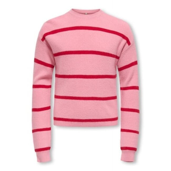 Kids ONLY winter sweater meisjes - roze - KogFranca - loose fit, gebreid