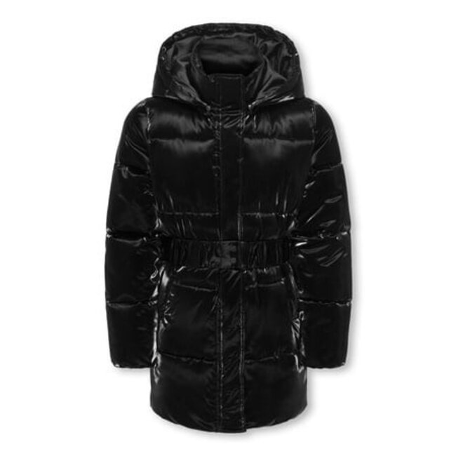 Kids ONLY winter winterjas meisjes - zwart - KogElise - puffer, lang, riem
