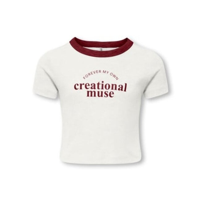 Kids ONLY winter top meisjes - wit - KogVasity - tight fit, korte mouw