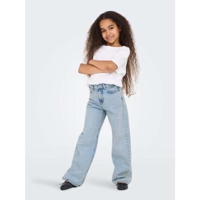 Kids ONLY winter jeansbroek meisjes - blauw - KogCobain - straight fit, glitter steentjes