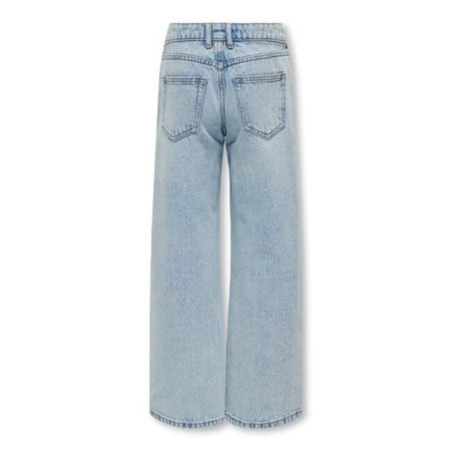 Kids ONLY winter jeansbroek meisjes - blauw - KogCobain - straight fit, glitter steentjes