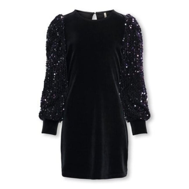 Kids ONLY winter jurk meisjes - zwart - KogConfidence - tight fit, pailletten