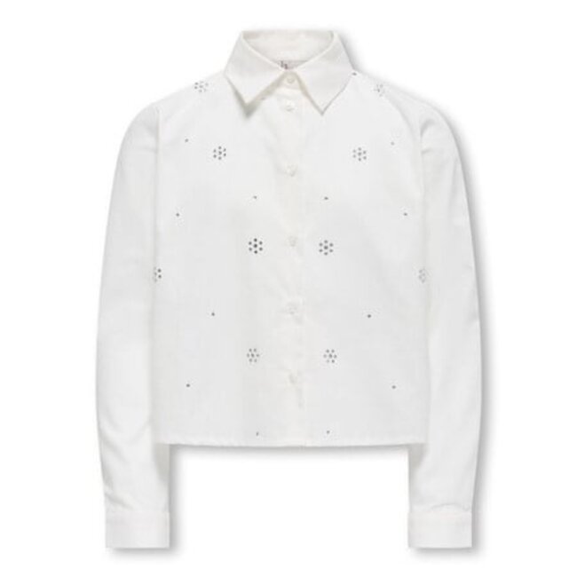 Kids ONLY winter t-shirt meisjes - wit - KogClara - oversize fit