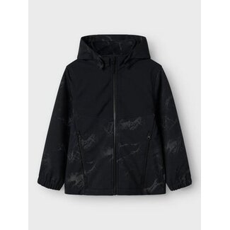 Name it winter softshell jas jongens - zwart - NkmAlf