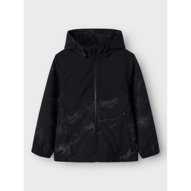 Name it winter softshell jas jongens - zwart - NkmAlf