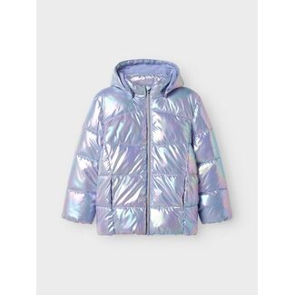 Name it winter winterjas meisjes - paars - puffer, shiny - NkfMolina