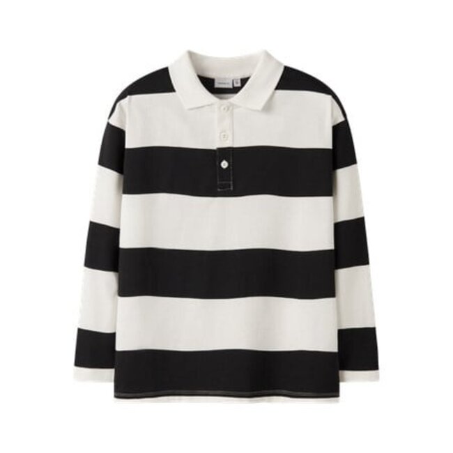 Name it winter polo t-shirt jongens - wit - relaxed fit - NkmNutiva
