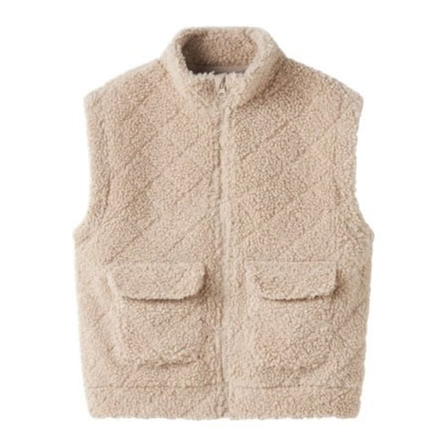Name it winter vest meisjes - bruin - teddy - NkfNila