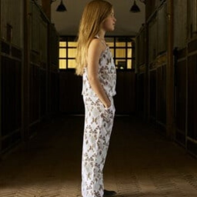 Name it zomer broek meisjes - wide fit - print beige - Nkfhamsa