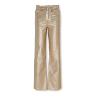 Kids ONLY winter broek meisjes - goud metallic - wide leg fit - KogJuicy