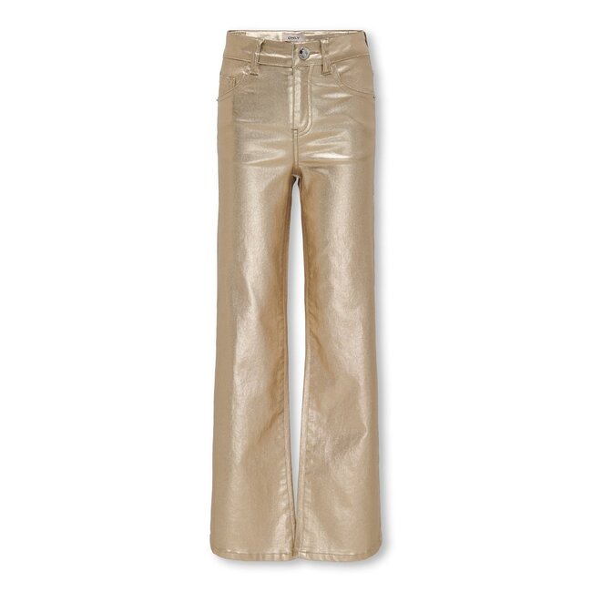 Kids ONLY winter broek meisjes - goud metallic - wide leg fit - KogJuicy