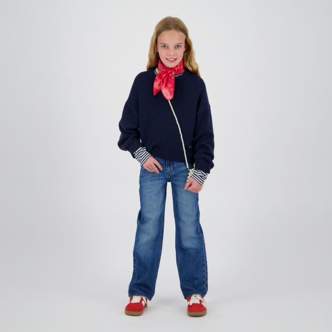 Vingino winter jeansbroek meisjes - donker blauw - Cecile - wide leg fit