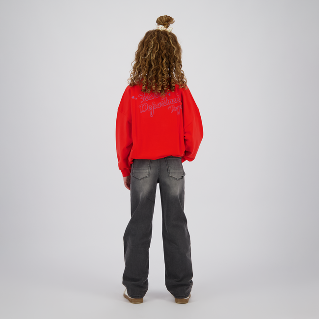 Vingino winter jeansbroek meisjes - grijs - Giulia icon - wide leg fit