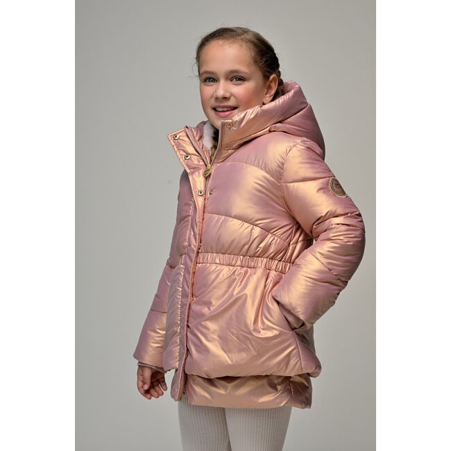 Le Chic winter winterjas meisjes - rood - Billie - folie, stippen