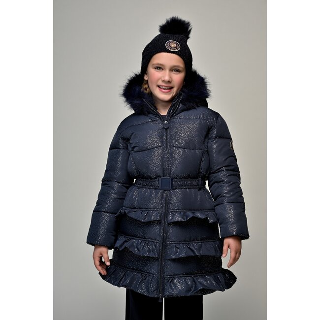 Le Chic winter winterjas meisjes - navy blauw - Blight - ruffle