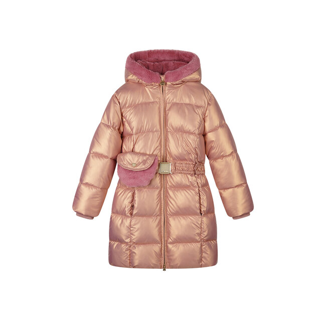 Le Chic winter winterjas meisjes - roze - Bodhi - furry, lang, tas