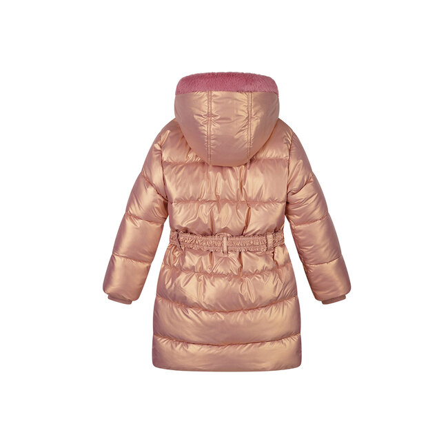 Le Chic winter winterjas meisjes - roze - Bodhi - furry, lang, tas