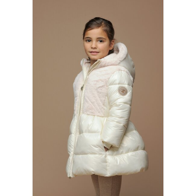 Le Chic winter winterjas meisjes - wit - Bloom - furry
