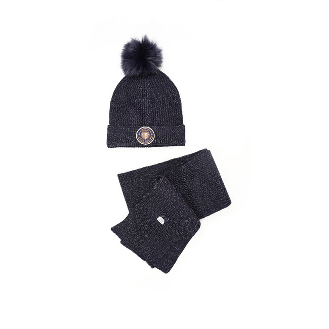 Le Chic winter muts & sjaal set meisjes - navy blauw - Rosa & Reya