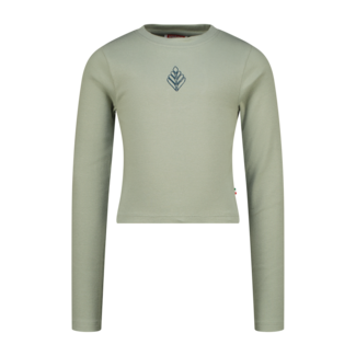 Vingino winter top meisjes - groen - Basic crop longsleeve - rib