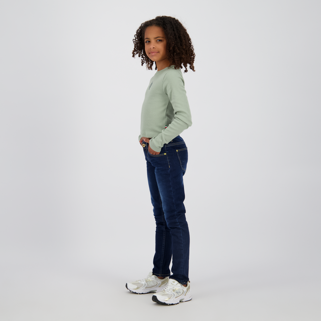 Vingino winter top meisjes - groen - Basic crop longsleeve - rib