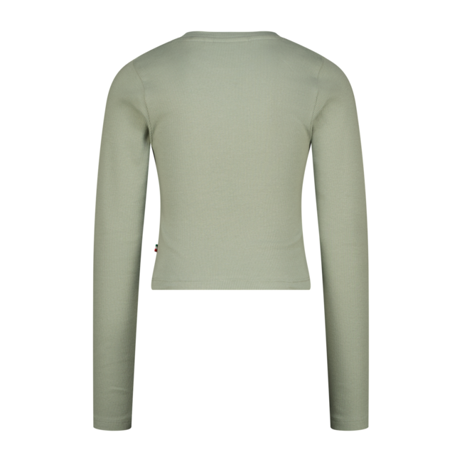 Vingino winter top meisjes - groen - Basic crop longsleeve - rib
