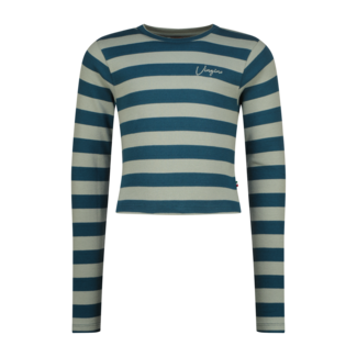 Vingino winter top meisjes - groen - Basic crop top - rib, strepen