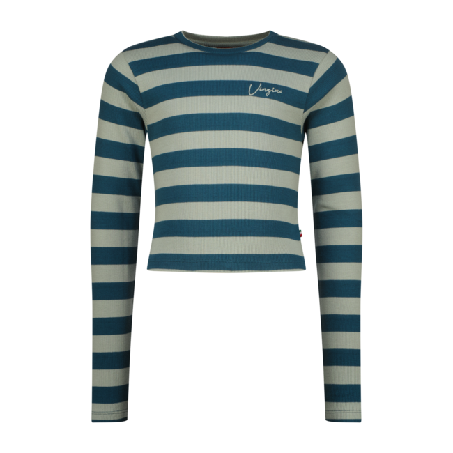 Vingino winter top meisjes - groen - Basic crop top - rib, strepen