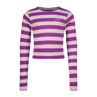 Vingino winter top meisjes - paars - Basic crop top - rib, strepen
