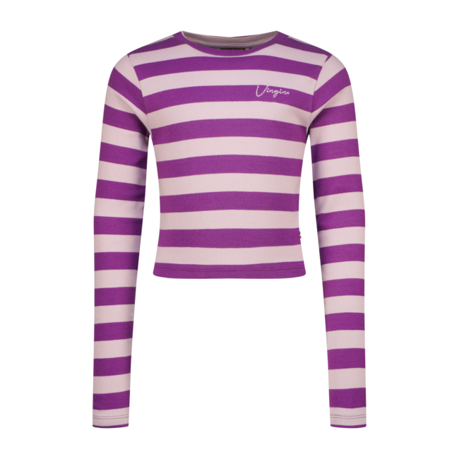 Vingino winter top meisjes - paars - Basic crop top - rib, strepen