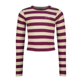 Vingino winter top meisjes - paars - Basic crop top - rib, strepen