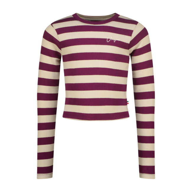 Vingino winter top meisjes - paars - Basic crop top - rib, strepen