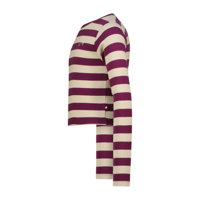 Vingino winter top meisjes - paars - Basic crop top - rib, strepen