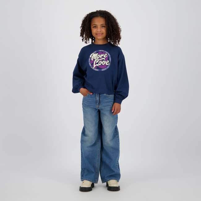 Vingino winter jeansbroek meisjes - donker blauw - Cherry - extra wide leg fit