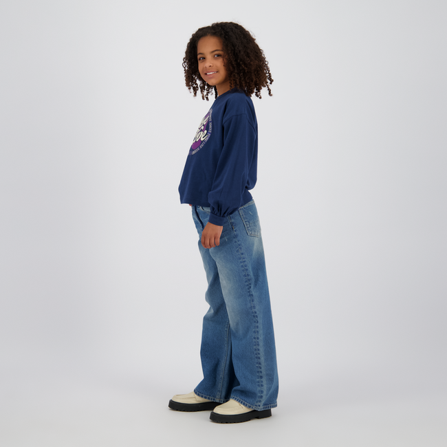 Vingino winter jeansbroek meisjes - donker blauw - Cherry - extra wide leg fit