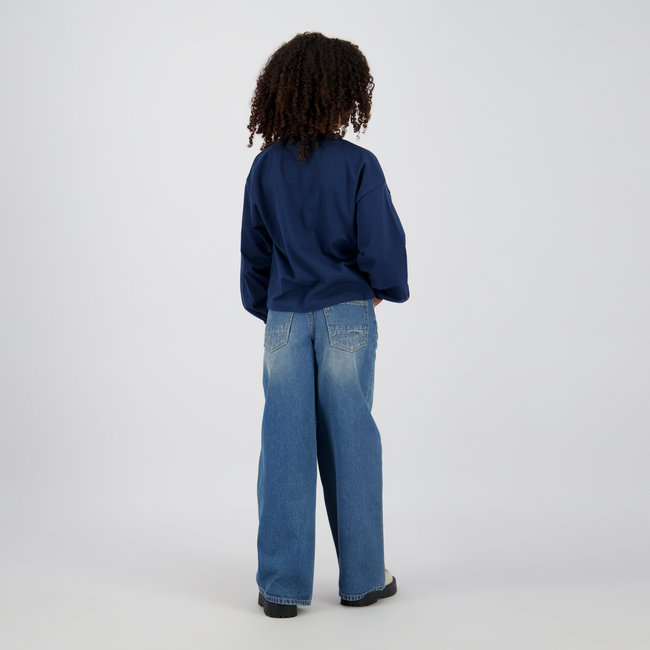 Vingino winter jeansbroek meisjes - donker blauw - Cherry - extra wide leg fit