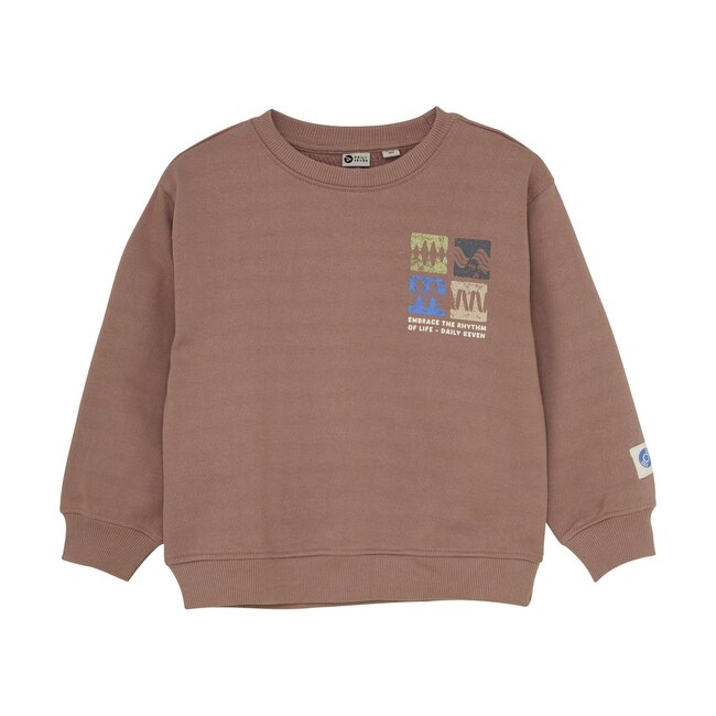 Daily7 winter sweater jongens - roze - oversized/print
