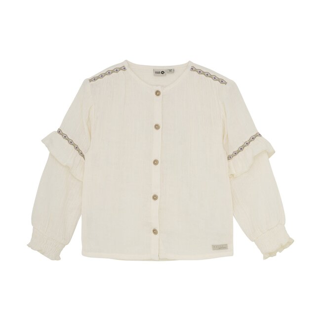 Daily7 winter t-shirt meisjes - wit - longsleeve/ruffle