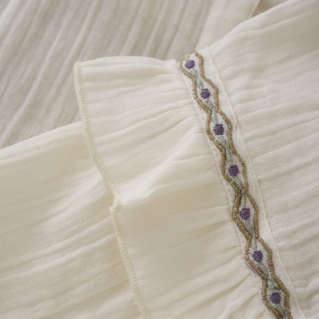 Daily7 winter t-shirt meisjes - wit - longsleeve/ruffle