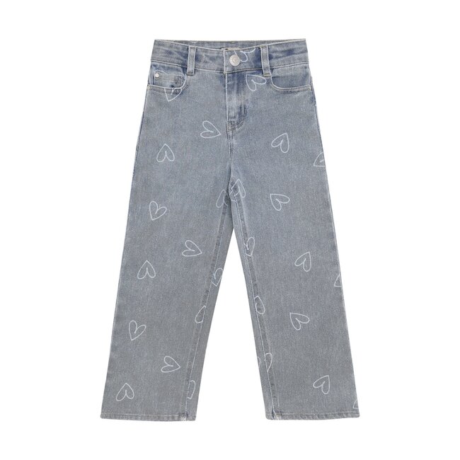Daily7 winter jeansbroek meisjes - donker navy blauw - wide fit/hart
