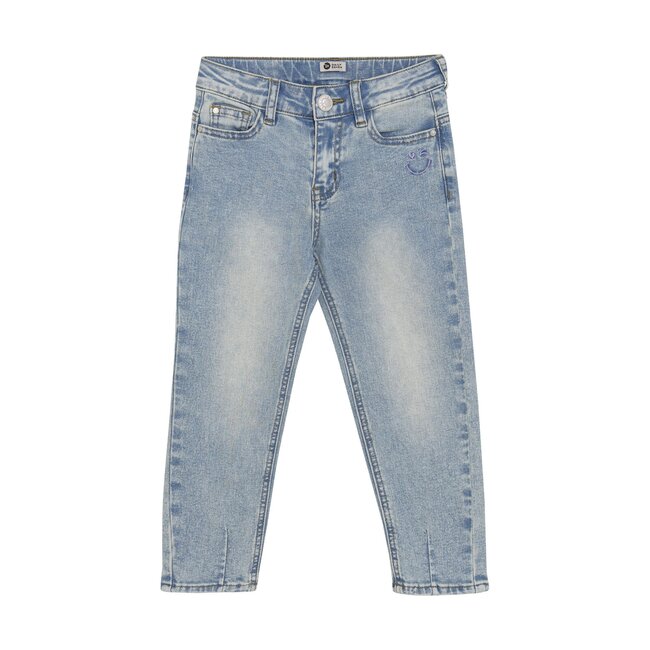 Daily7 winter jeansbroek meisjes - blauw - mom fit/harten zak