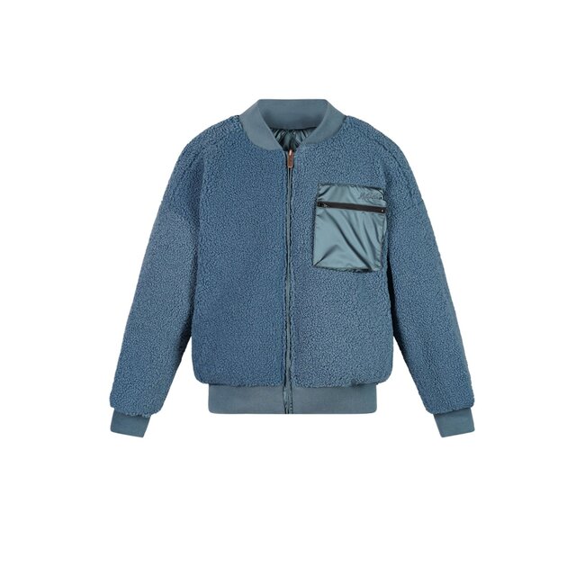 NoBell winter bomberjack meisjes - donker blauw - Bomber - omkeerbaar, verborgen capuchon