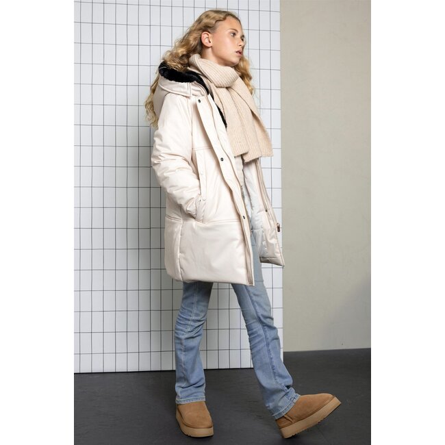 NoBell winter winterjas meisjes - beige - Belvine - lang, capuhon