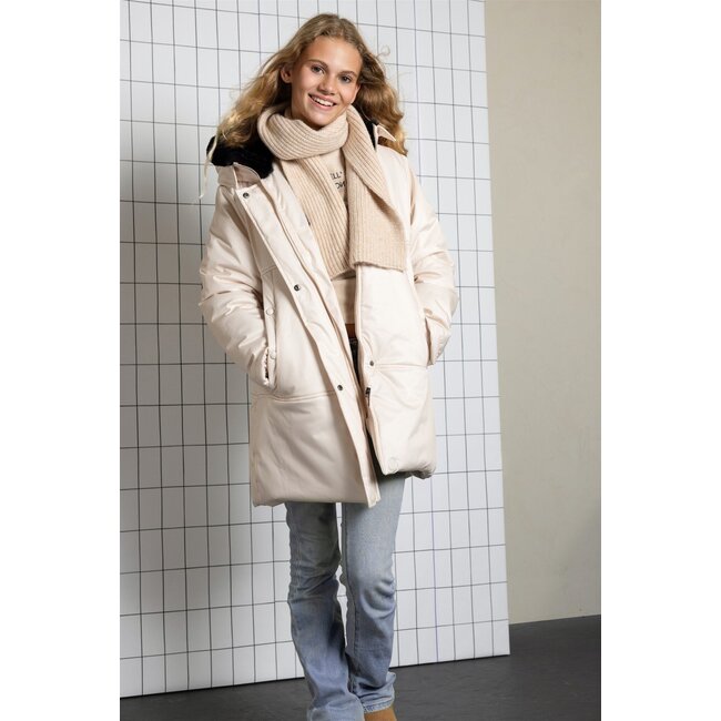 NoBell winter winterjas meisjes - beige - Belvine - lang, capuhon