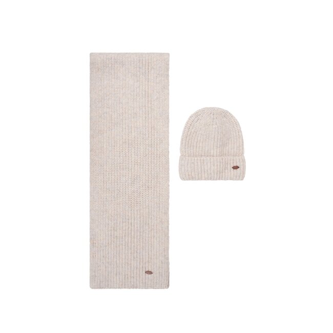 NoBell winter sjaal + muts set meisjes - beige - Ronja - gebreid