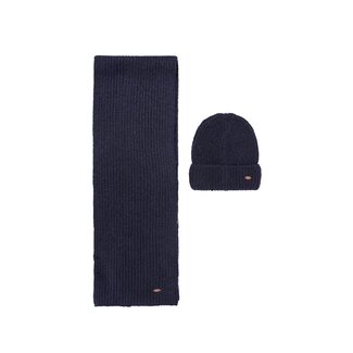 NoBell winter sjaal + muts set meisjes - navy blauw - Ronja - gebreid