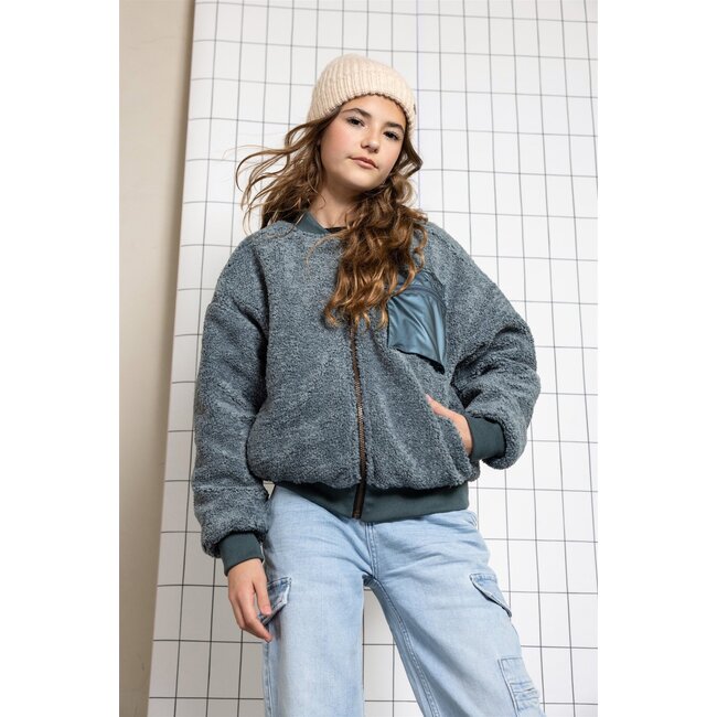 NoBell winter sjaal + muts set meisjes - bruin - Ronja - gebreid